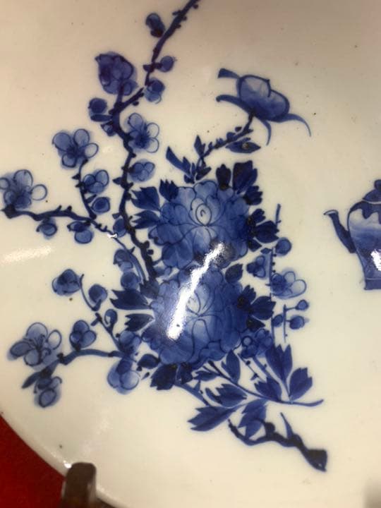 中国古美術　清朝染付け茶碗　茶道具　染付け　西き-6