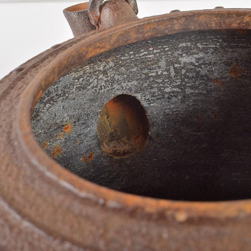 煎茶道具　正寿堂造 　萬代屋　鉄瓶　鉄釜　共箱　D　R6531