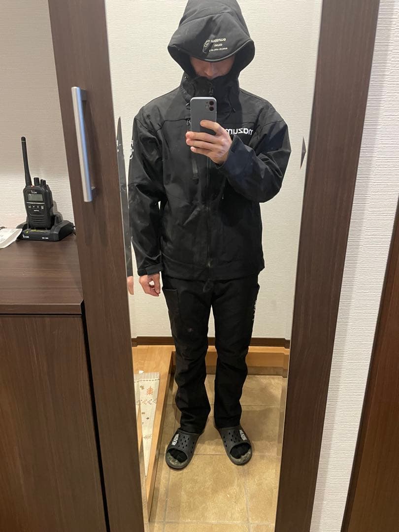 mazume フィッシングウェア上着 L パンツM黒