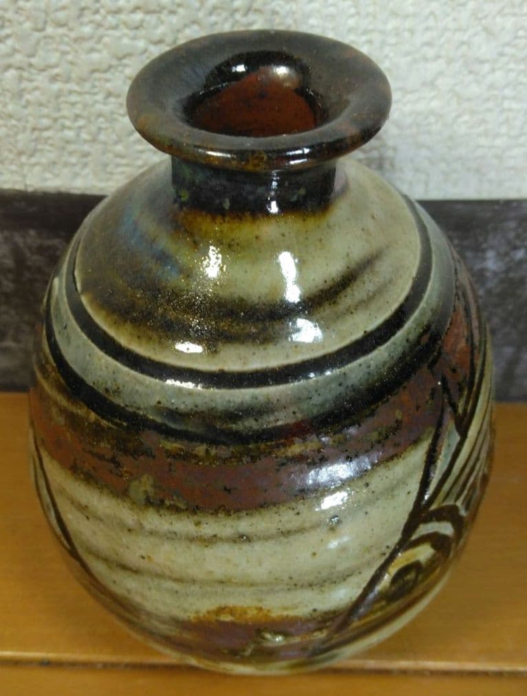 人間国宝 金城次郎 徳利 栞 共箱 美品 壺屋焼 壷屋焼 魚紋徳利 やちむん