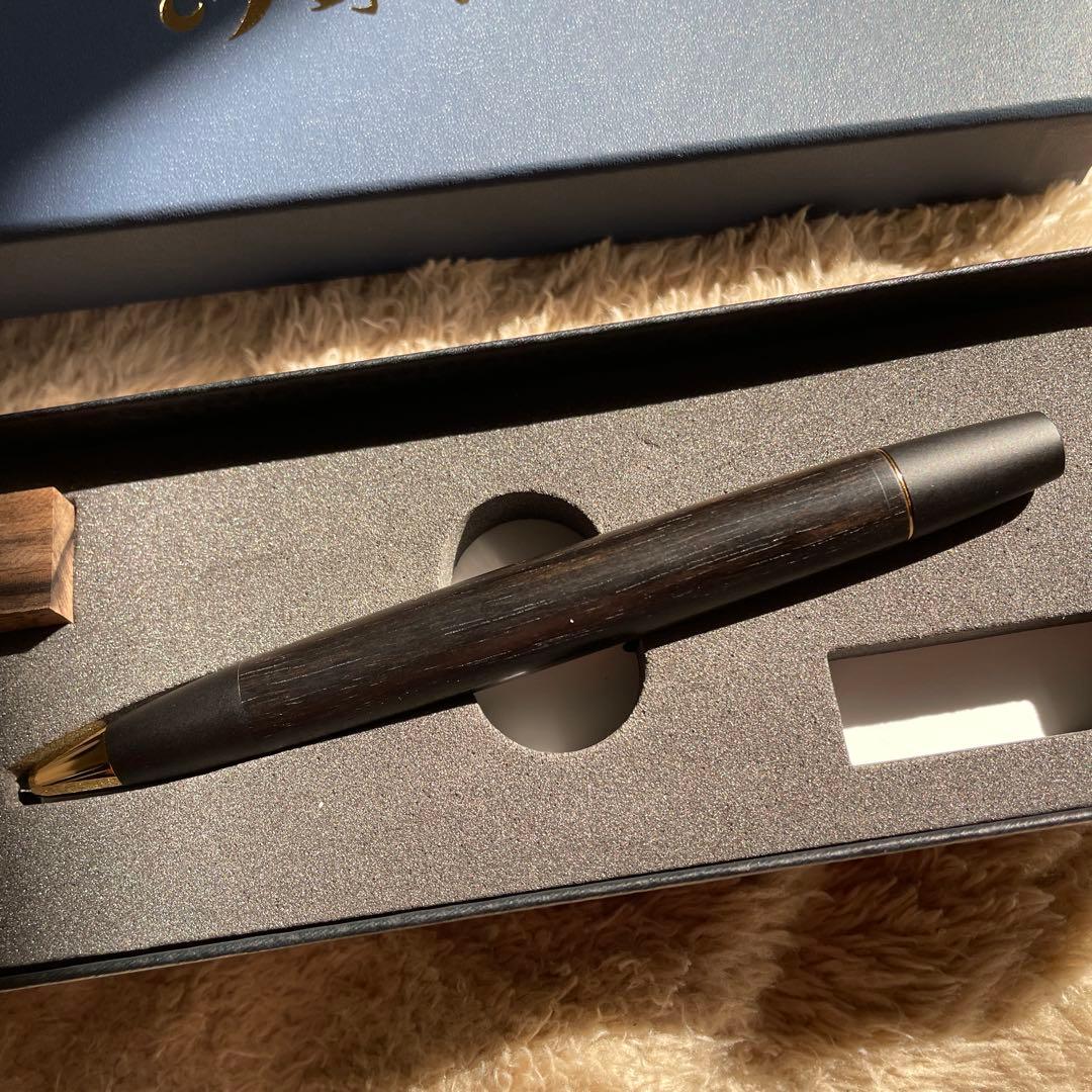 野原工芸　極上黒柿　ボールペン　ロータリー