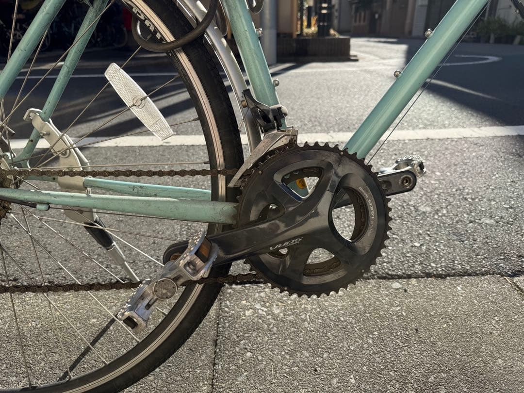 surlyクロスバイク ミントグリーン フロントバスケット付き