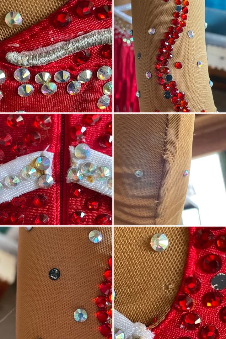 社交ダンス　ラテンダンス　ドレス衣装　赤　S1118