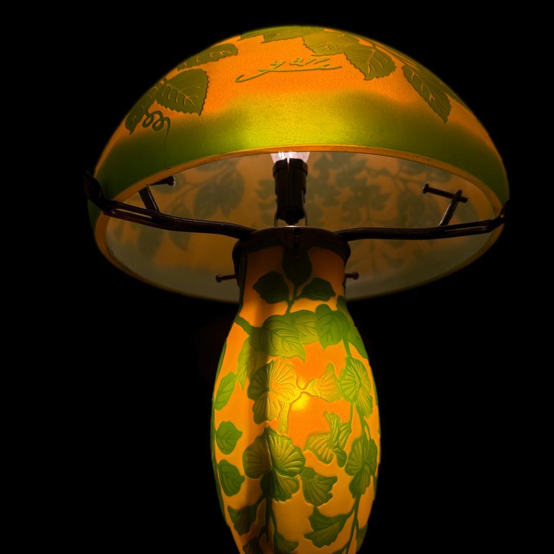 高さ33㎝【希少】エミールガレ風　レプリカ　ランプ　卓上照明