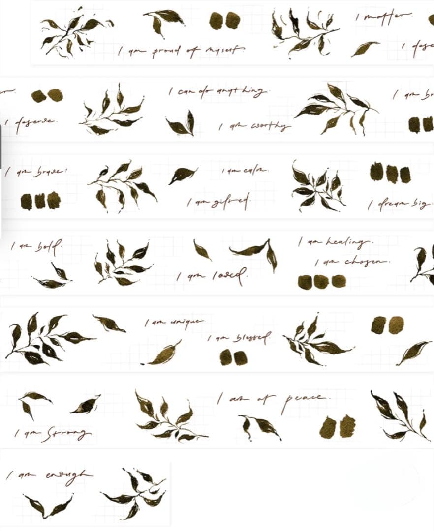 leaves　霧面PETマスキングテープ　マステ