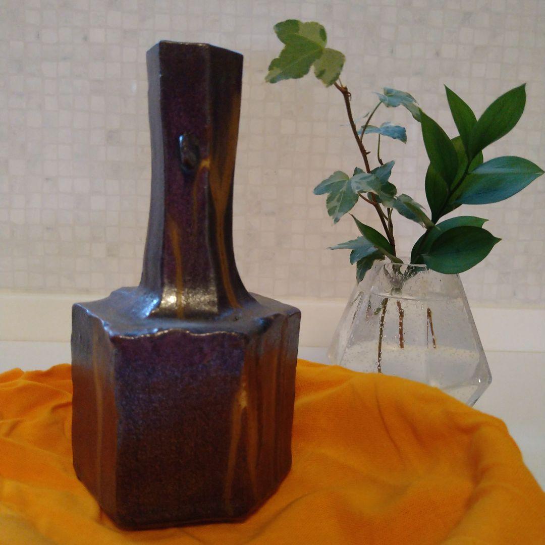 花入　鼎窯(かなえがま) 三代目　加藤春鼎作 瀬戸焼