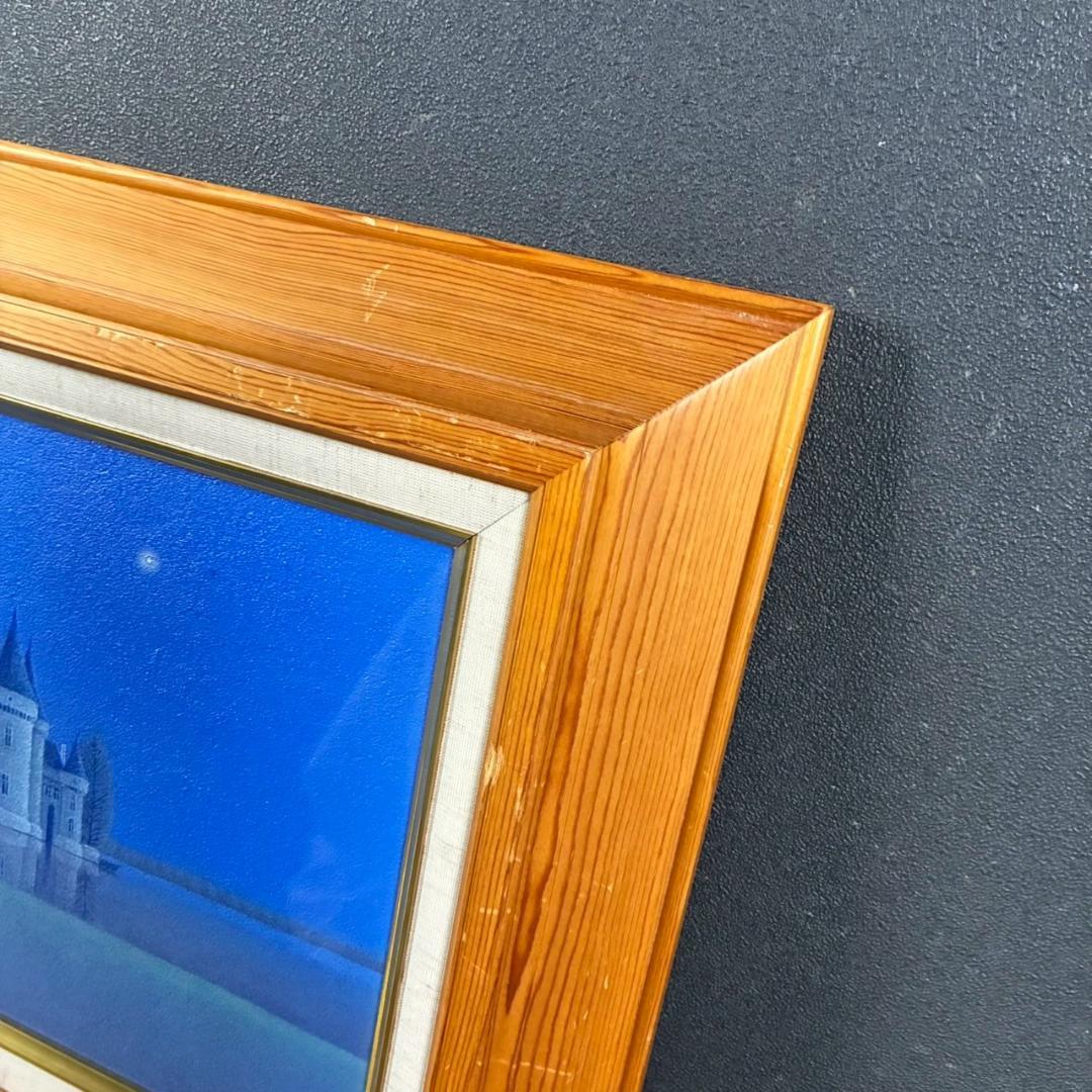 松浦敬文「水辺の城」キャンバスに油彩 共シール 直筆サイン入り 飛翔会会員