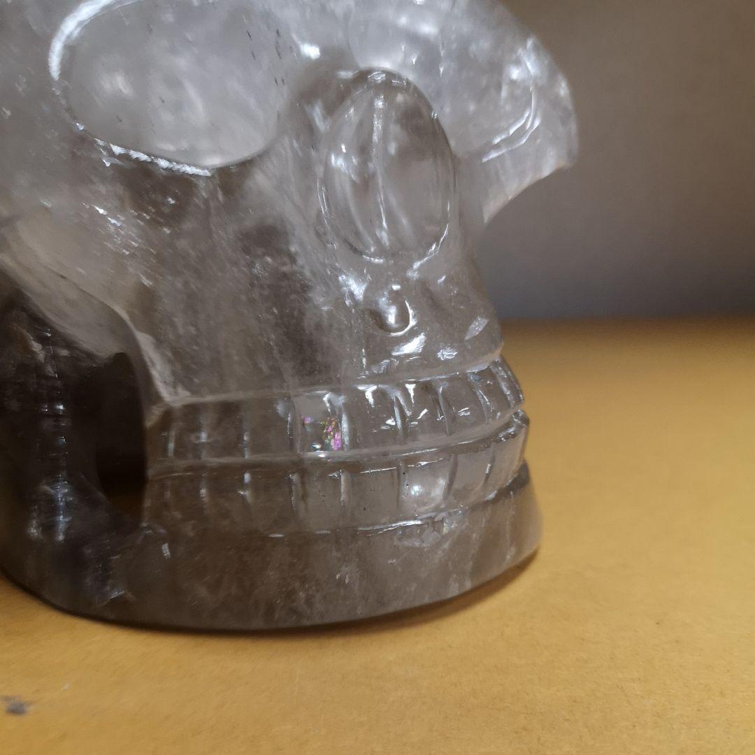 天然水晶スカル　特大　レインボー多数