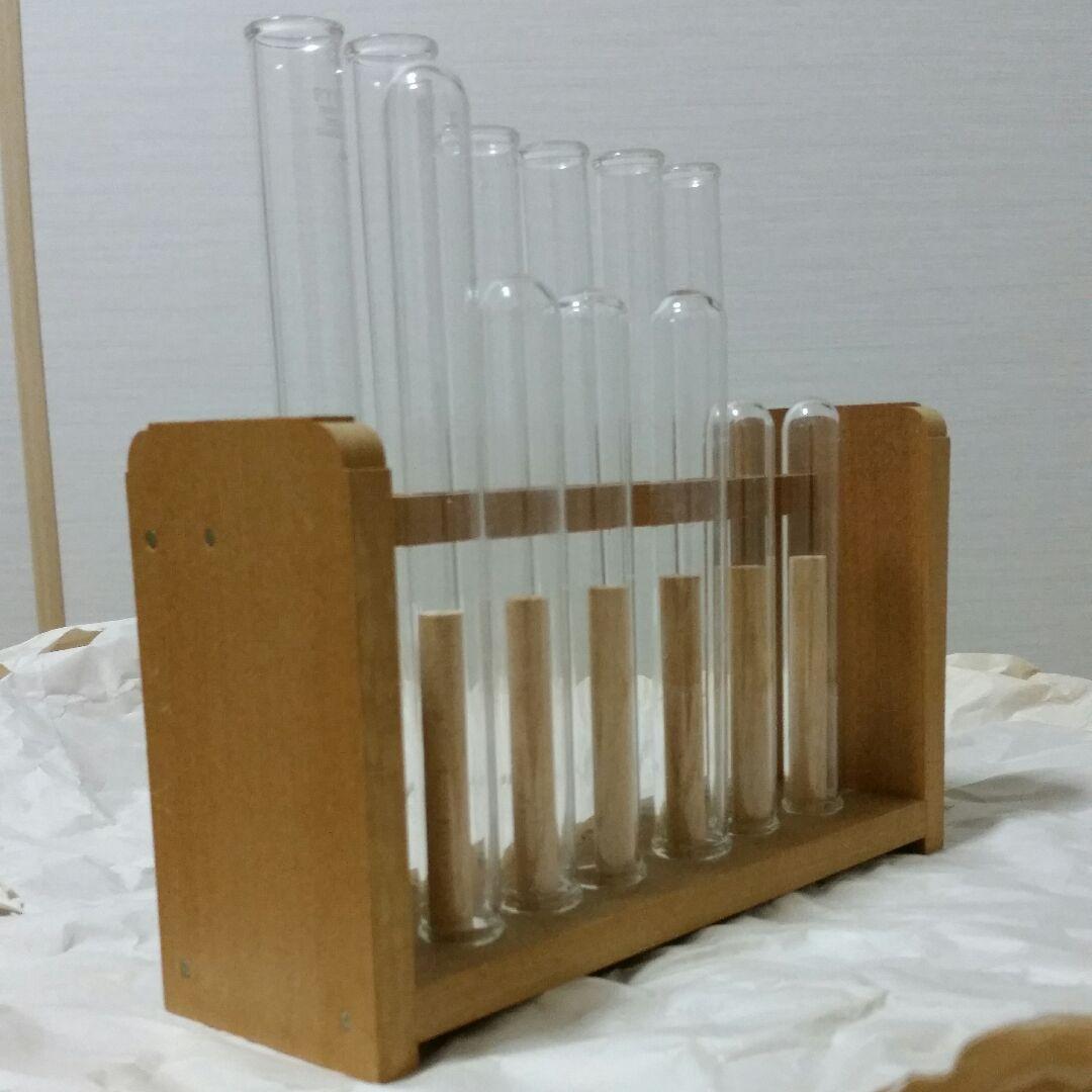 ガラス製試験管12本セット【スタンド付】