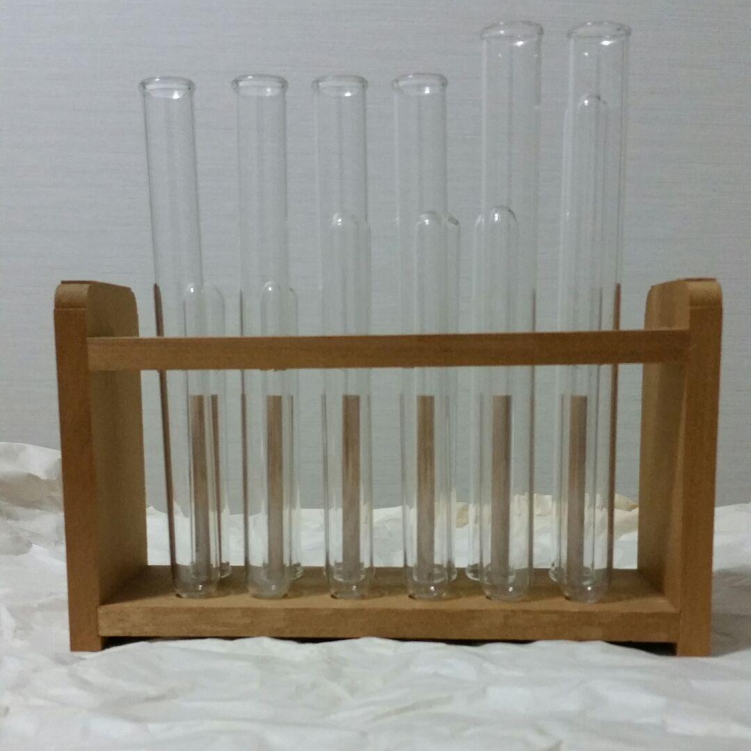 ガラス製試験管12本セット【スタンド付】