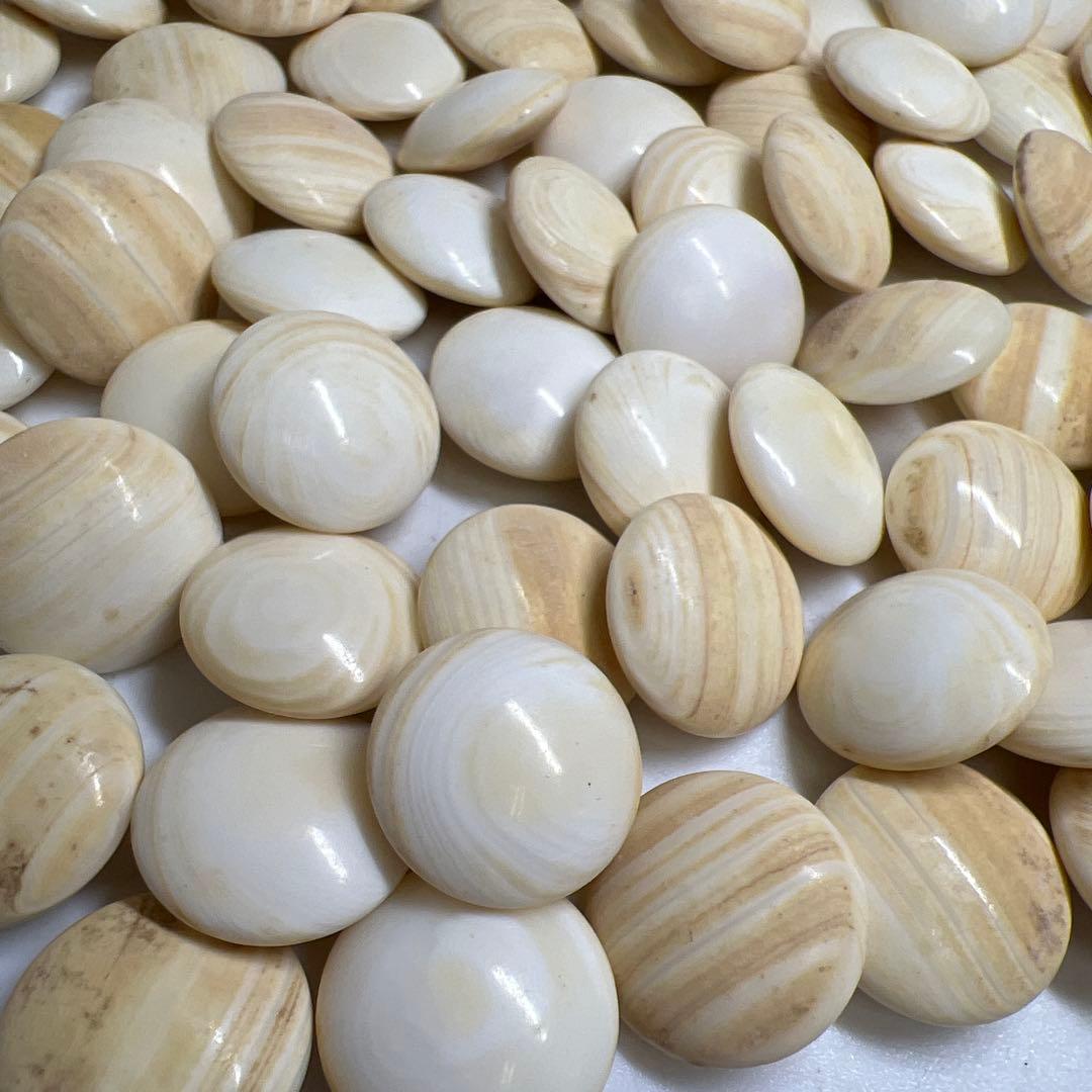 日向産スワブテ那智黒碁石　木箱付　1892g 東Y7-0912①