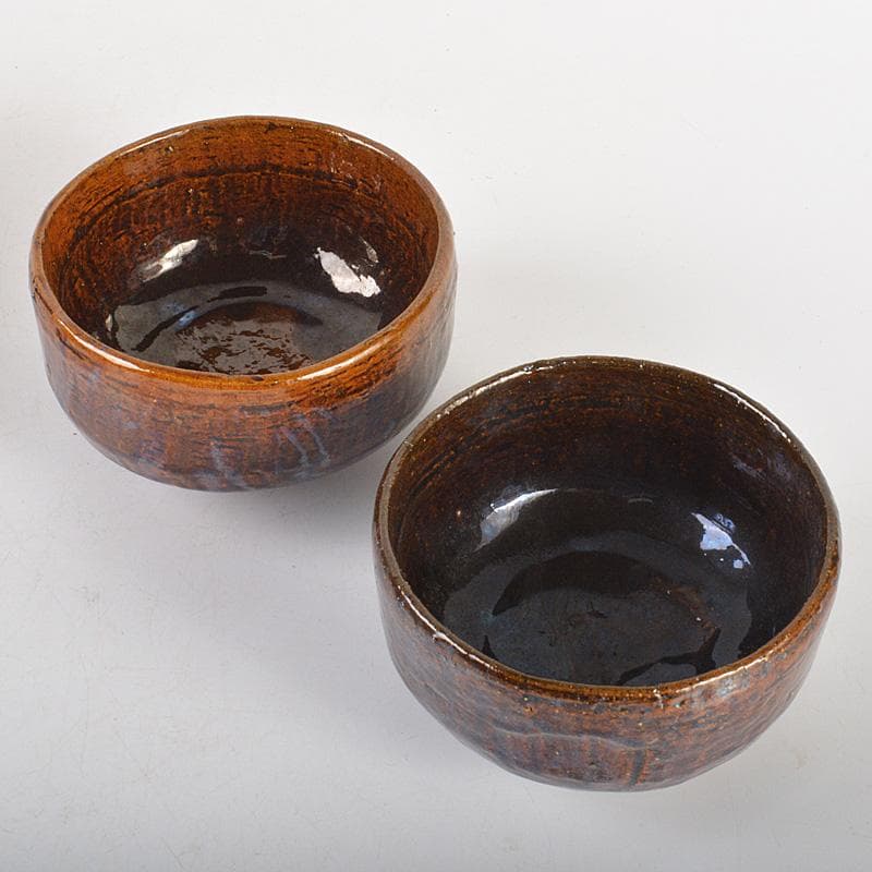 茶道具　大樋焼　大樋長阿弥造　飴釉茶碗　共箱　2点まとめて　V　6447