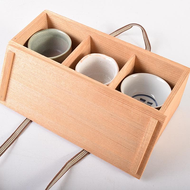 人間国宝　加藤卓男作など　盃　三客　共箱　D　R8483