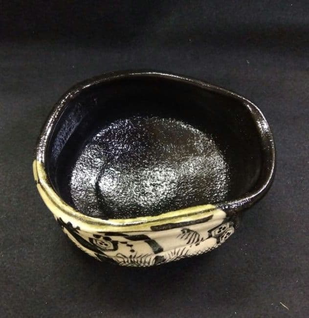 茶道具 茶碗 黒織部 雅山窯 中島正雄 織部 志野 瀬戸黒 黄瀬戸