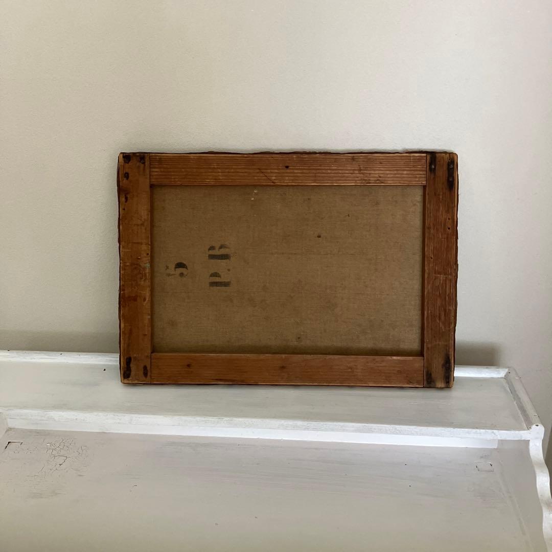 フランスアンティーク　スミレの古い油絵