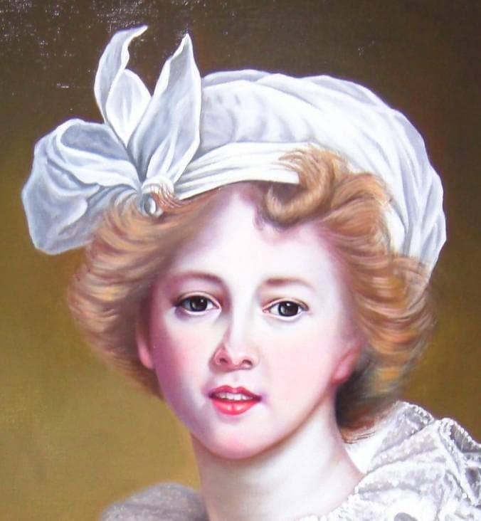 19世紀風 女性画家 油絵　ヴィジェ・ルブラン肖像画 （F30号）