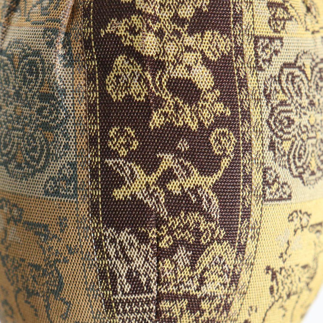 松本鐵山作 古瀬戸 肩衝茶入 紅牙瑞錦仕覆付 茶道具 共箱　V907　N9