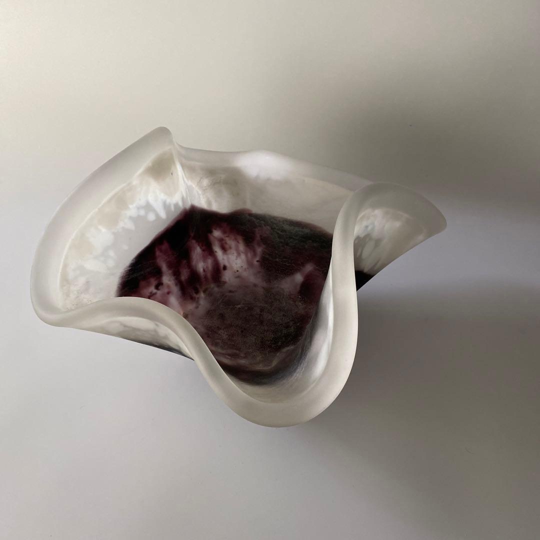 希少 36cm 藤田喬平 共箱付 自筆銘入り 花鉢 人間国宝 文化勲章 オブジェ