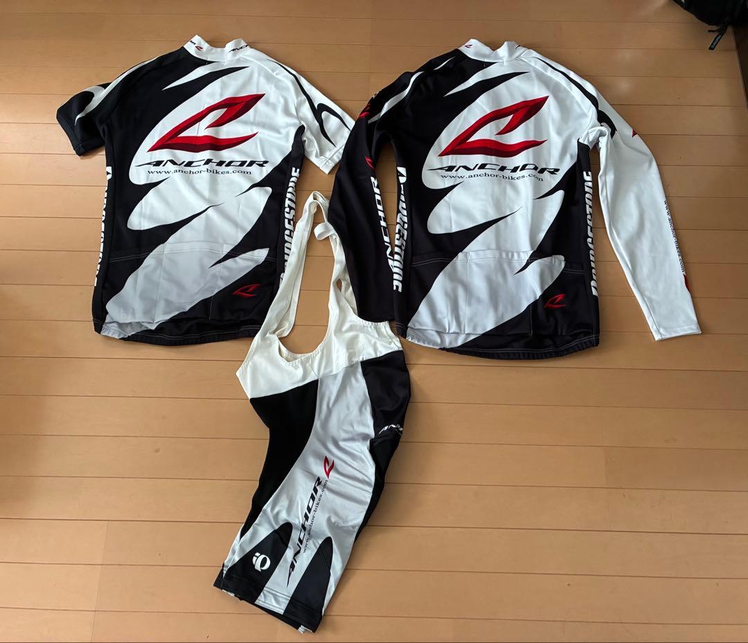 ブリヂストン サイクルジャージ Lサイズ ホワイト/ブラック