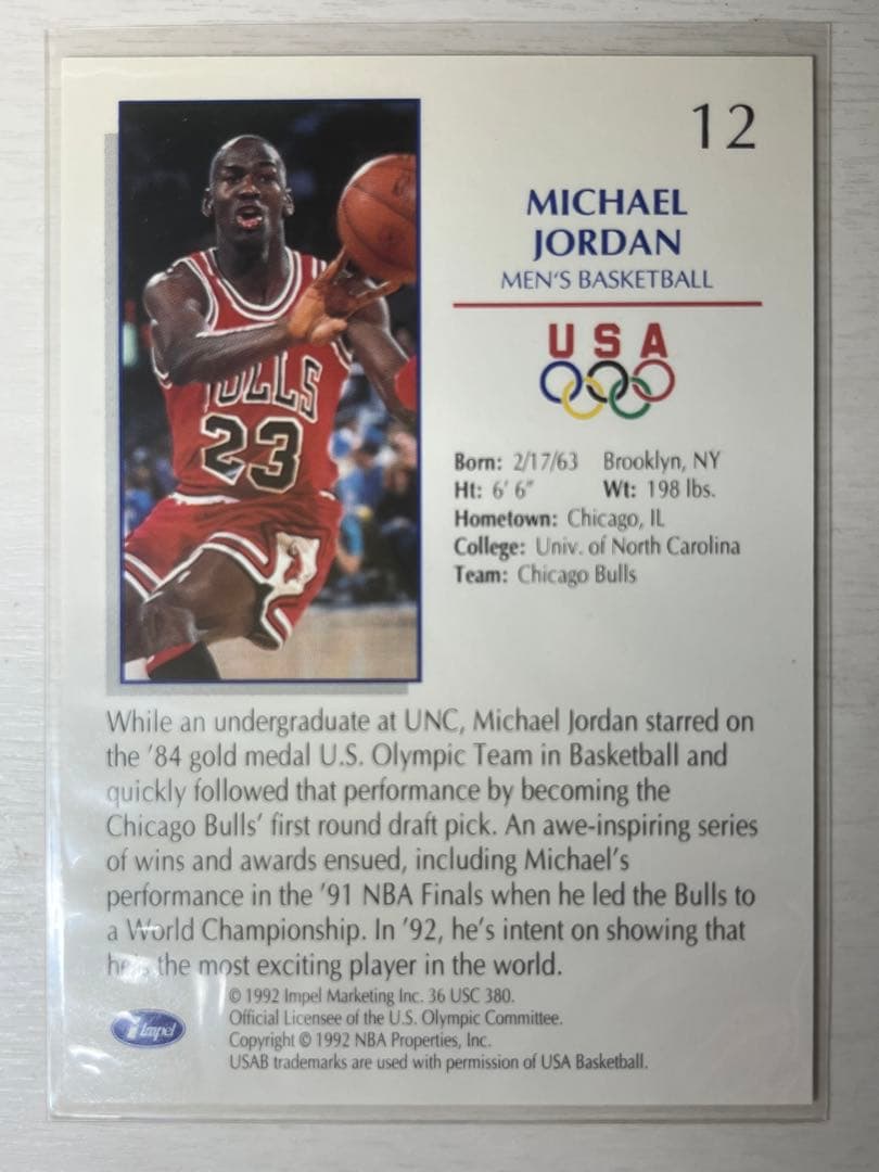 ☆マイケル・ジョーダン☆初代USAドリームチーム・トレカ