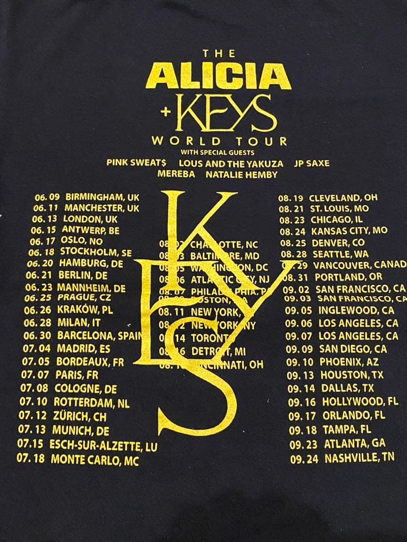 Alicia + Keys World Tour Tシャツ Mサイズ