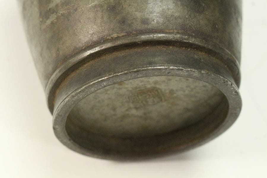 中国美術 煎茶 唐物 古錫 茶入 尚天泰造 時代物 古美術(K-YC457)