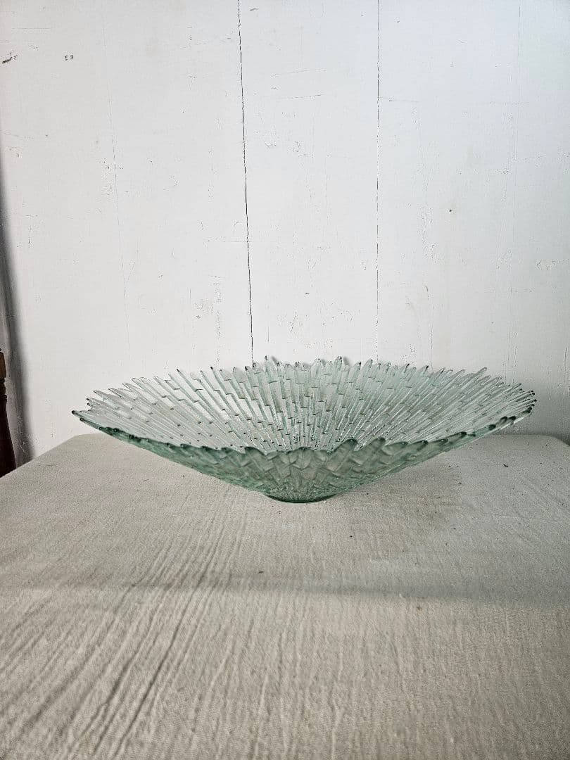 ミッドセンチュリー モダン 大型 ガラスボウル 放射状 大皿 スペイン製