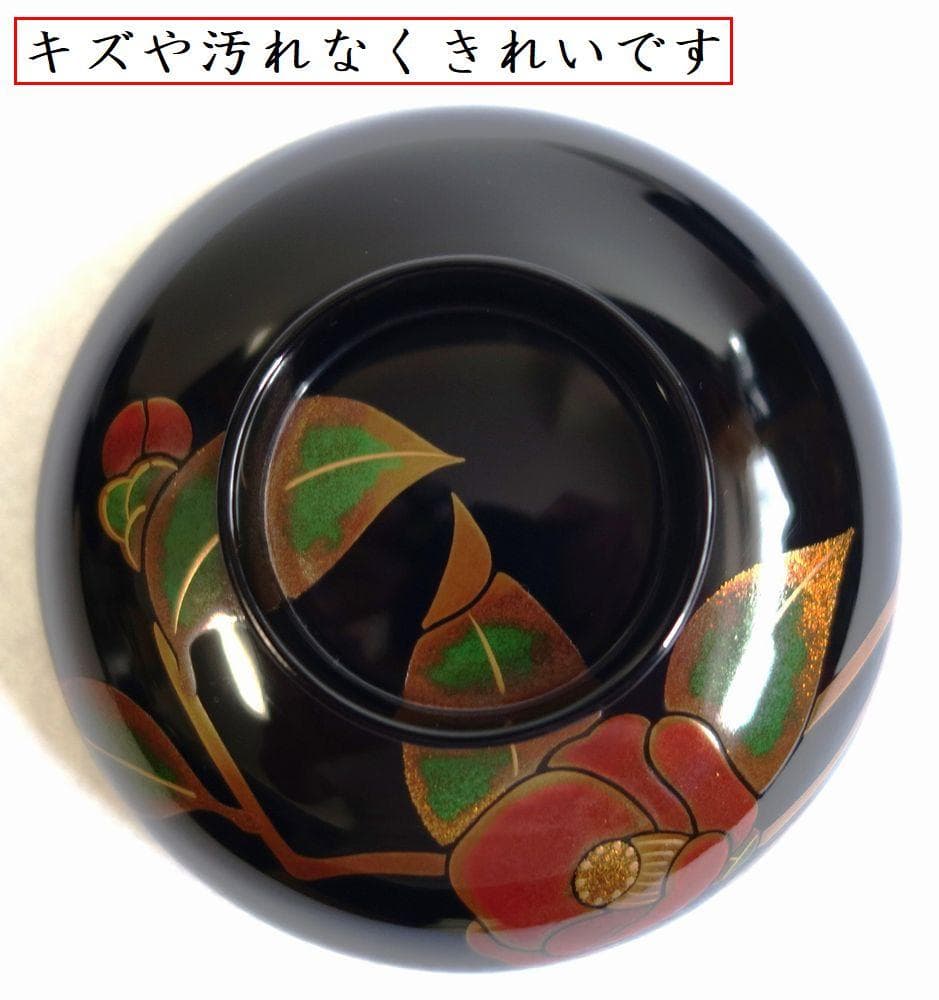 輪島塗 つばき蒔絵 吸物椀５客