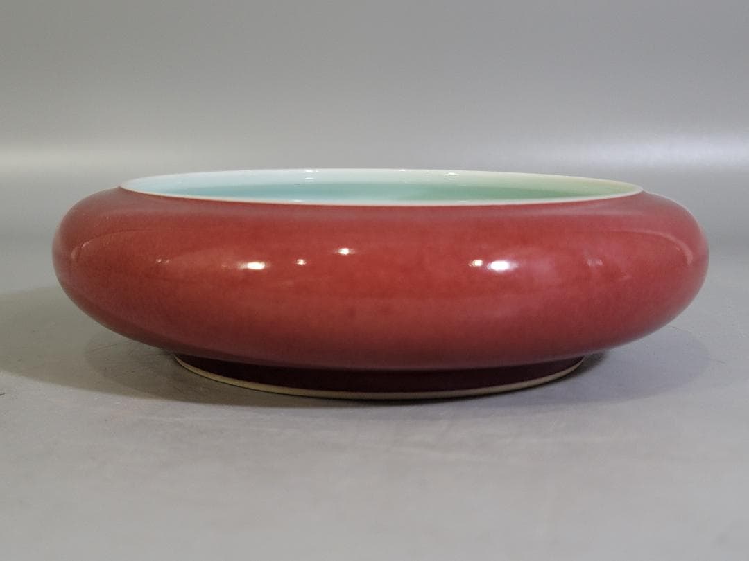 DT594 中国 文房具 赤釉 筆洗