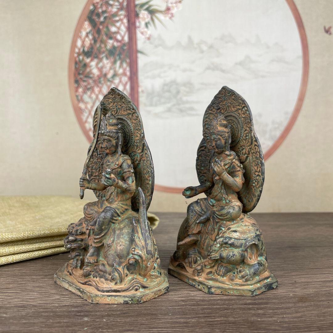 仏教美術 仏像 文殊普賢菩薩 仏堂奉納 仏像 招財 開運 風水 工芸品 置物