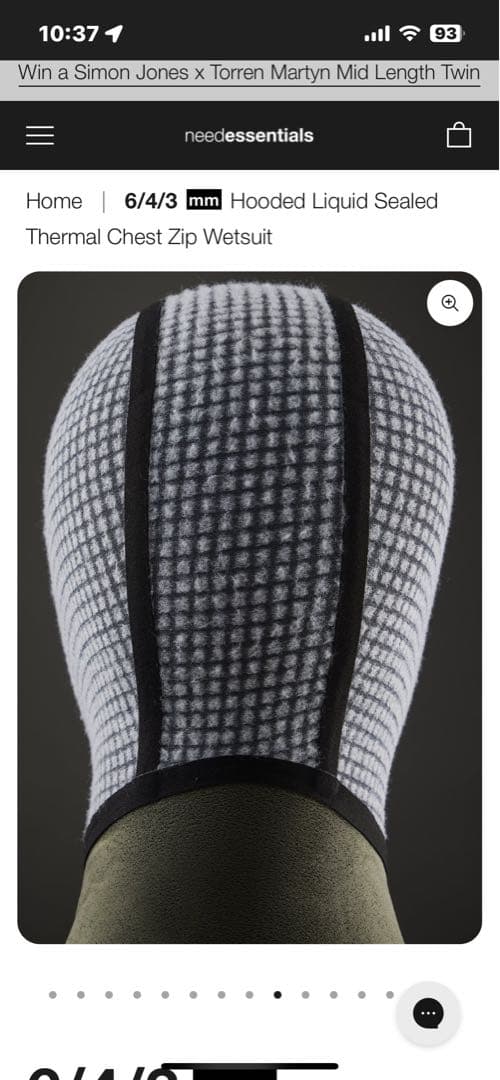 真冬対応Need essentials フード付きウェットスーツ