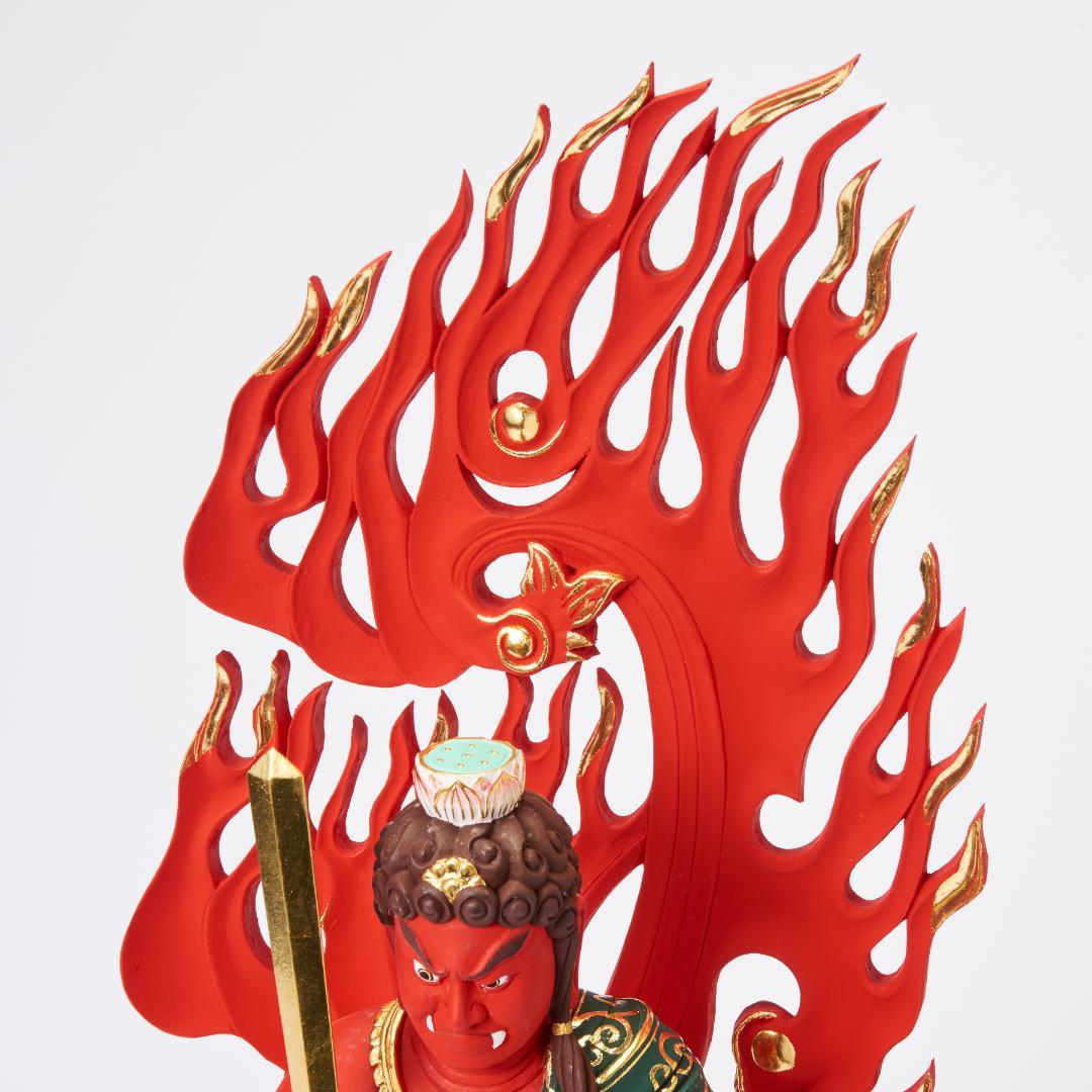 楠　立赤不動明王　70ｃｍ　濃彩切金 #072
