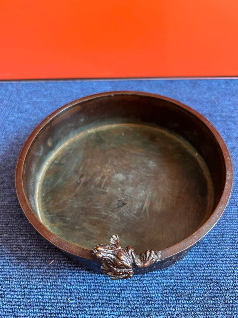 867  銅製　カエル　鉢　時代物