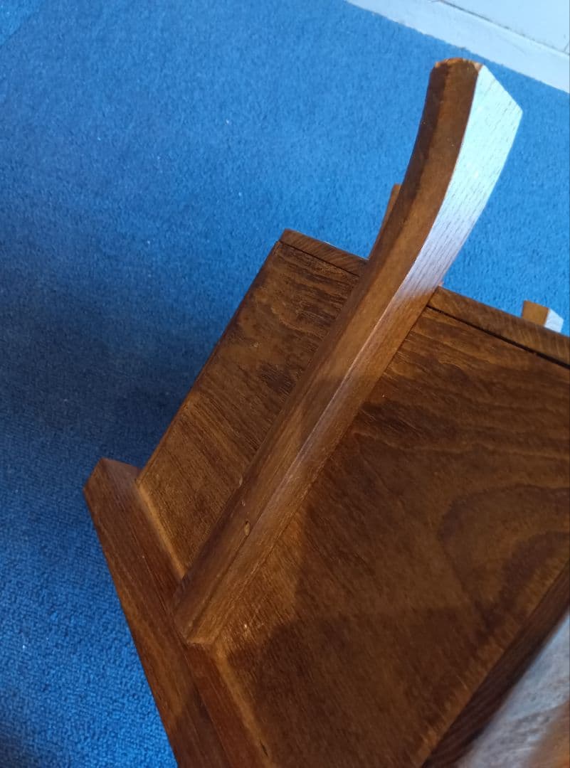 木製脚付き収納箱　蓋・中蓋２枚付　ヴィンテージ