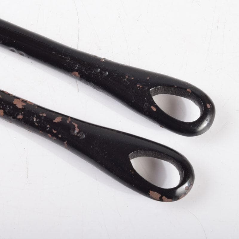 茶道具　御釜師　大西清右衛門作　鐵風炉火箸　共布　烽玉代筆共箱　C　8671