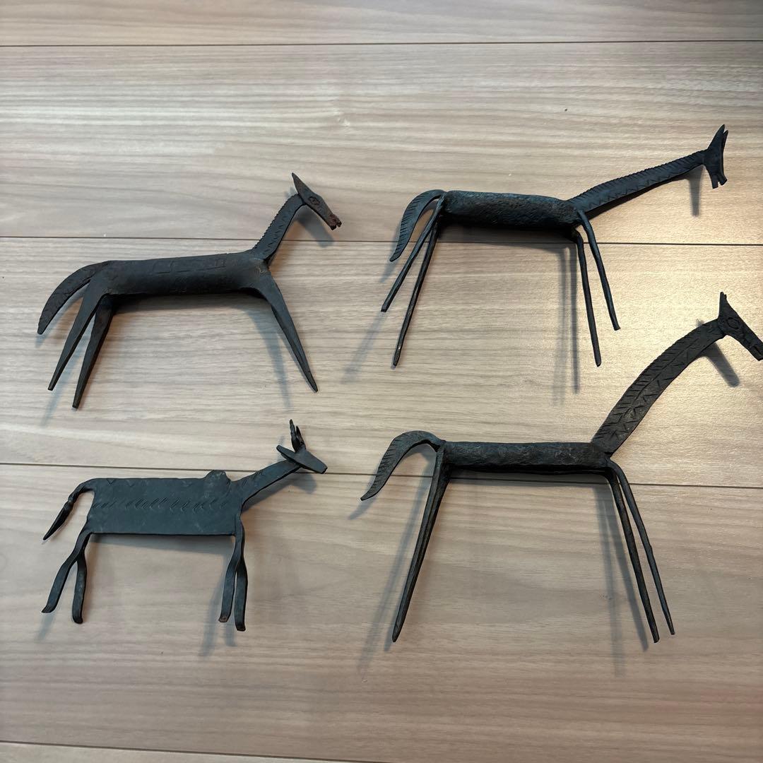 金属製動物彫刻 4点セット