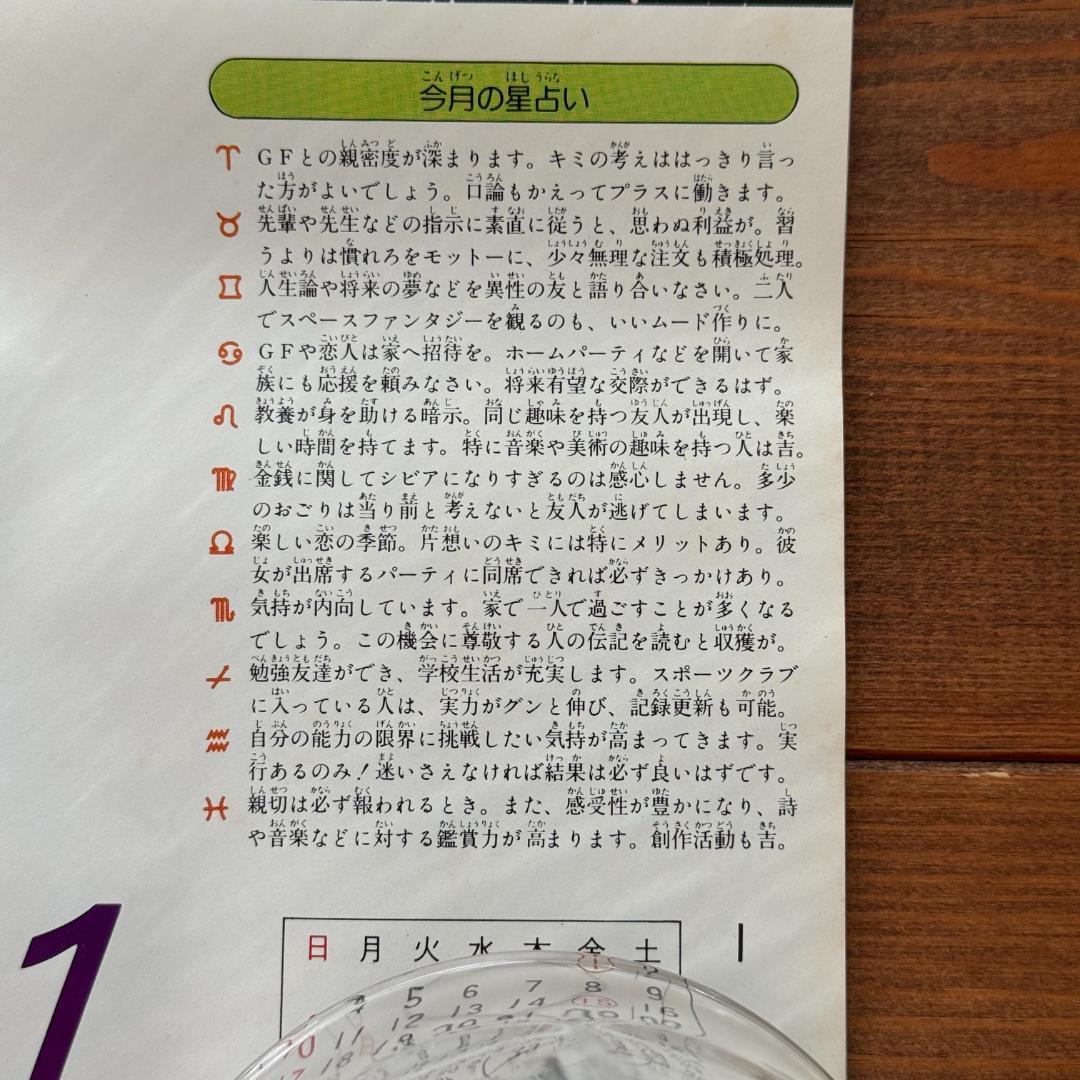 昭和レトロ 1000年女王 1982年版 星座カレンダー 松本零士