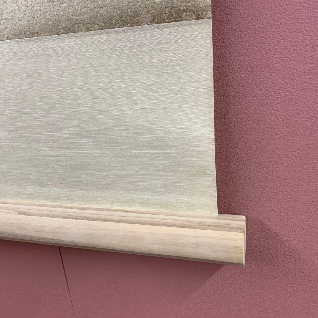 美品 掛け軸 静湖作 菖蒲図 共箱 太巻き付 季節掛け