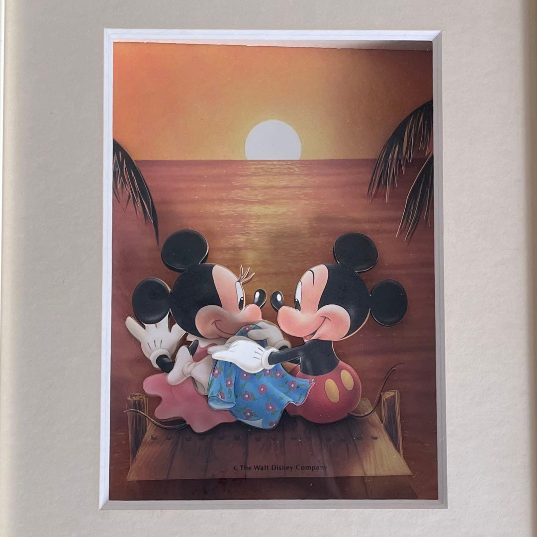 ☆DISNEY☆ミッキー＆ミニー☆デコパージュ☆額装☆3D【送料込み】