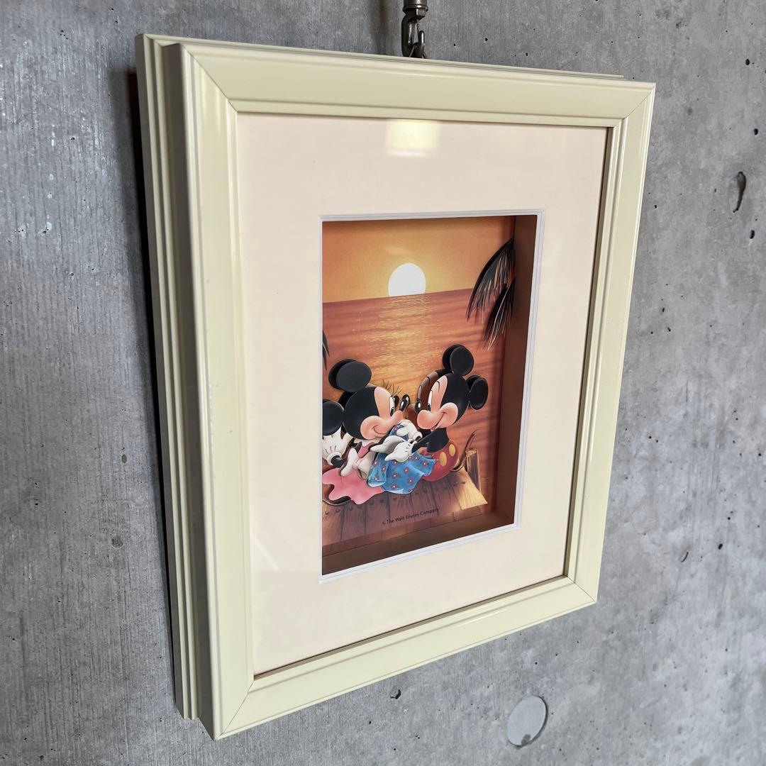 ☆DISNEY☆ミッキー＆ミニー☆デコパージュ☆額装☆3D【送料込み】