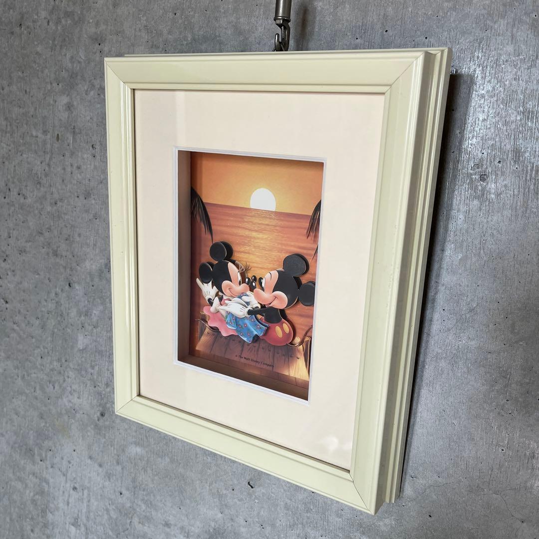 ☆DISNEY☆ミッキー＆ミニー☆デコパージュ☆額装☆3D【送料込み】