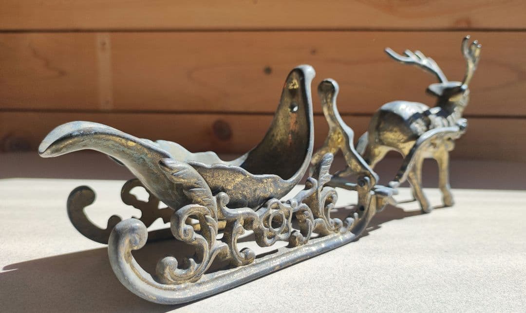 唯一無二！　トナカイの置き物　アンティーク　真鍮　クリスマス