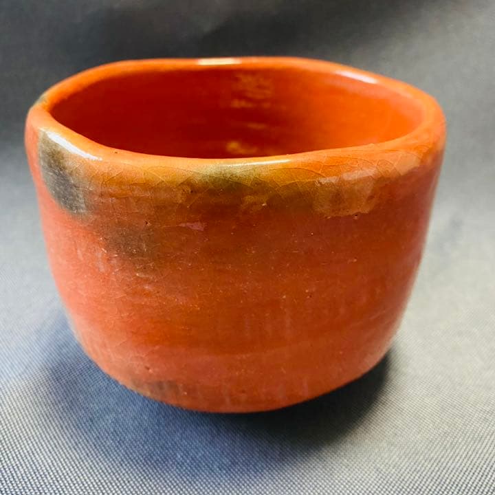 楽入窯　赤楽　富士絵写　抹茶茶碗　新品