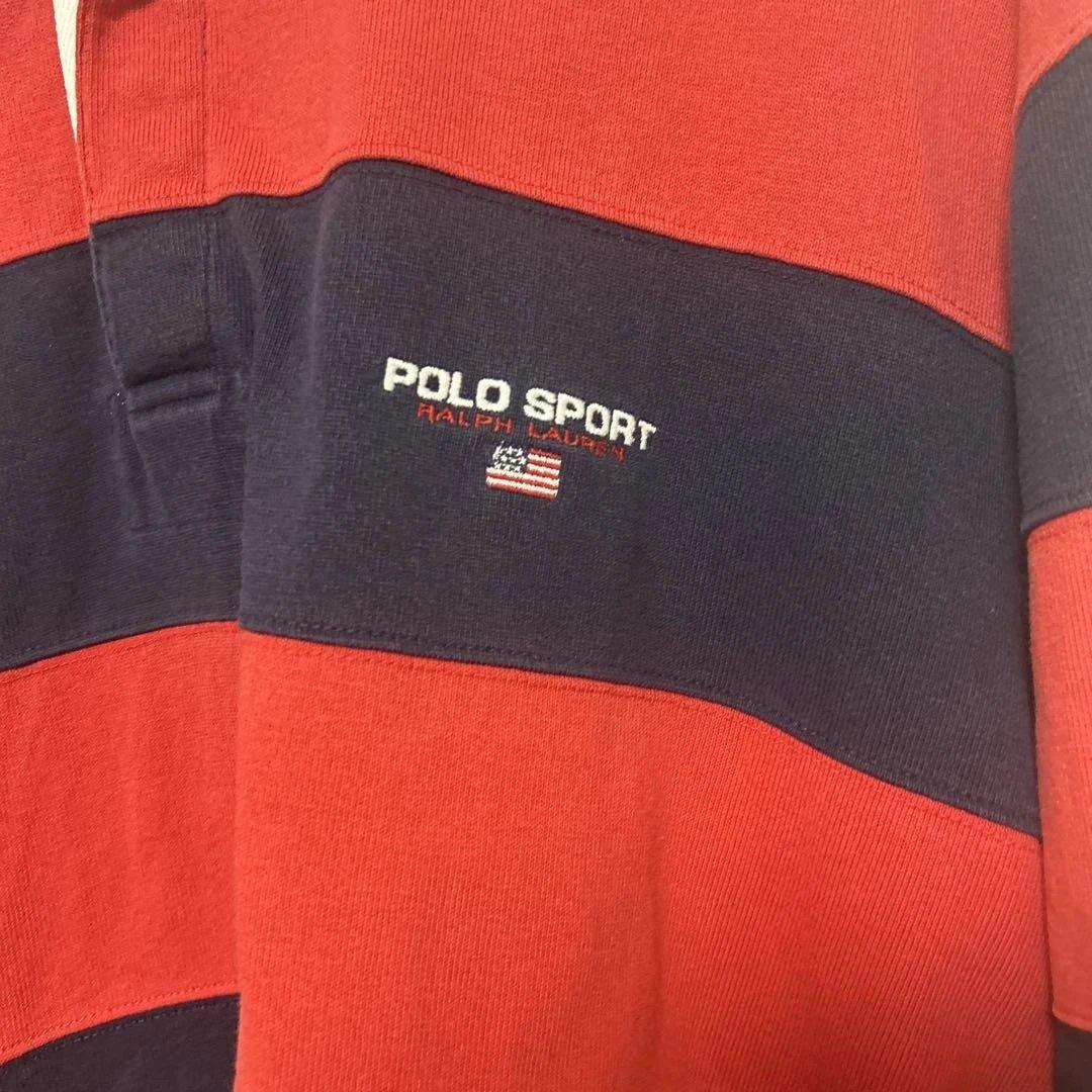 Polo Sport ヴィンテージラガーシャツ XL 赤/紺
