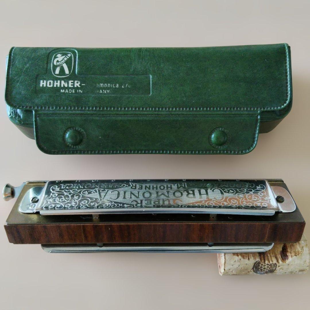 スーパー クロモニカ.クロマチツ Hohner ハーモニカ シルバー 、ケース付