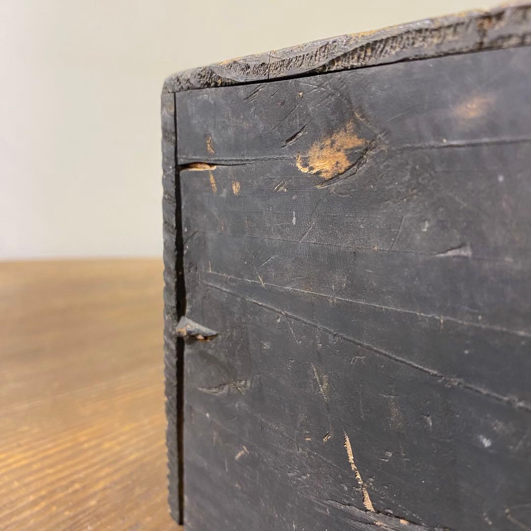 古い塗りの長箱 アンティーク