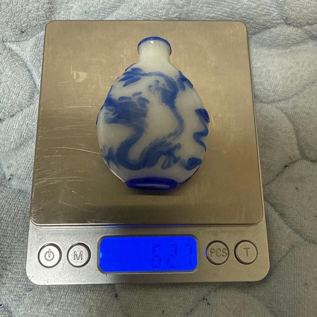 時代物　瑠璃硝子　鼻炎壺　龍　鳳