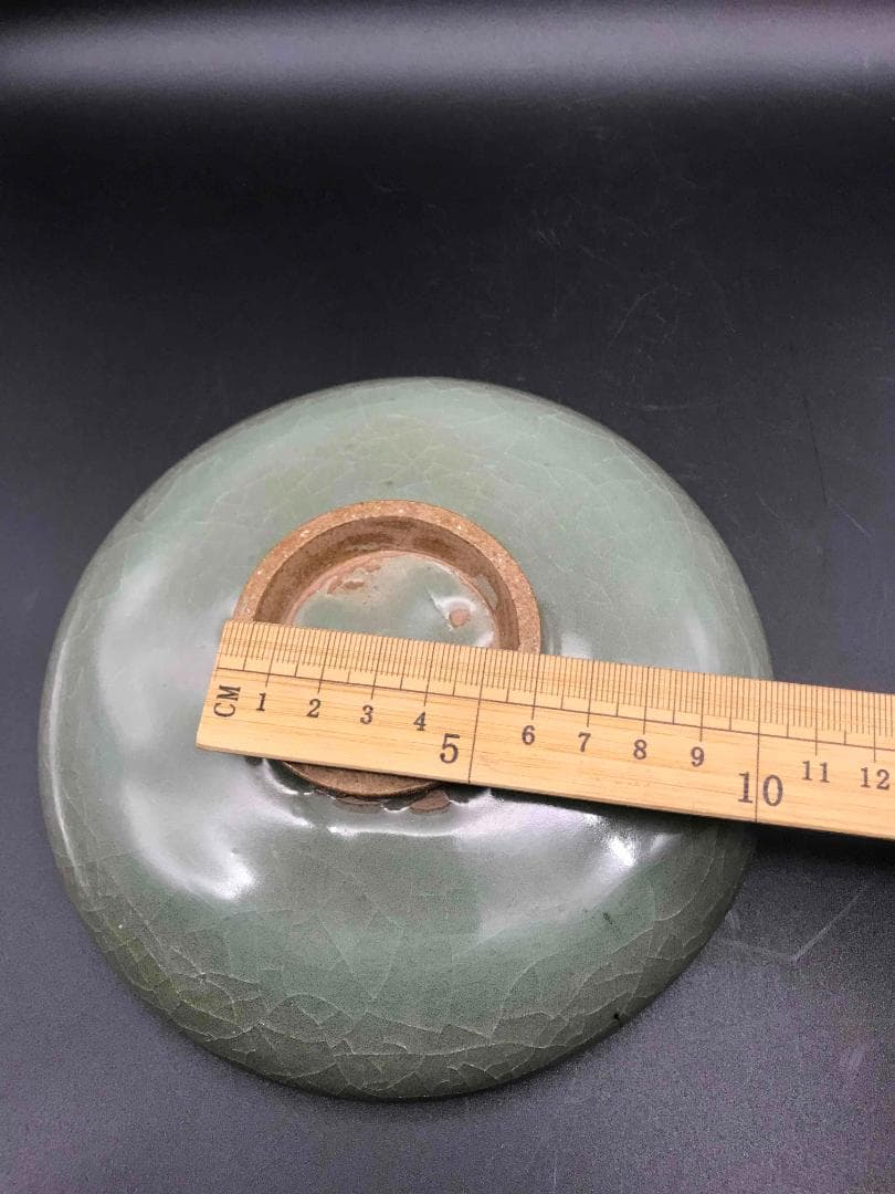 中国古美術　元時代　鈞窯　窯変釉　天青釉紫紅斑盤　辰砂皿　名品珍品(A-34)