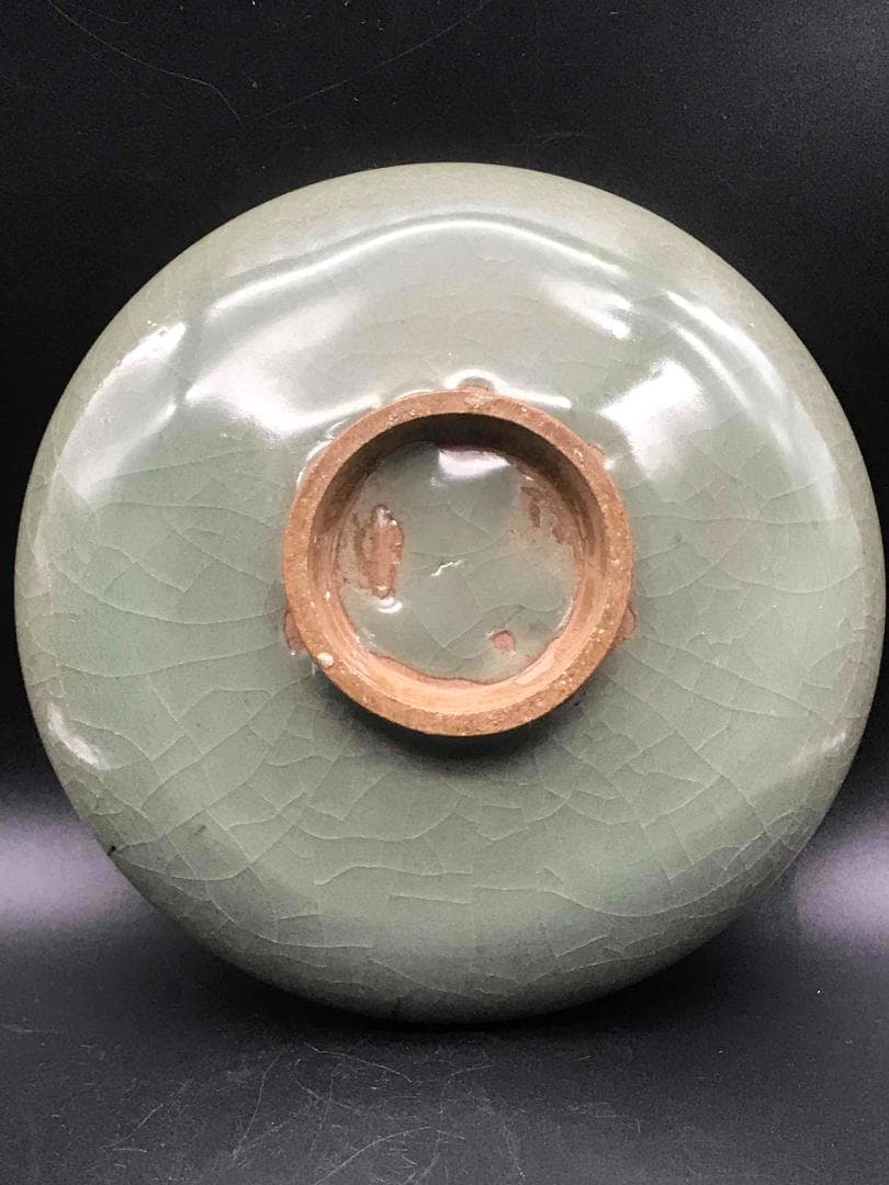 中国古美術　元時代　鈞窯　窯変釉　天青釉紫紅斑盤　辰砂皿　名品珍品(A-34)