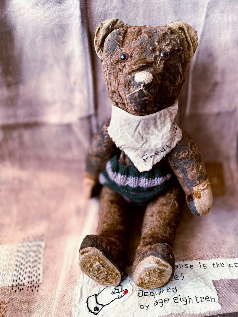 フランス　ブラウン　ヴィンテージベア　アンティークベア　JPM